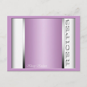 Light Purple Sophisticated Recipe Cards