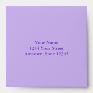 Light Purple Square Envelope with Custom Address
