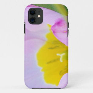 light purple tulip flower in green background. iPhone 11 case