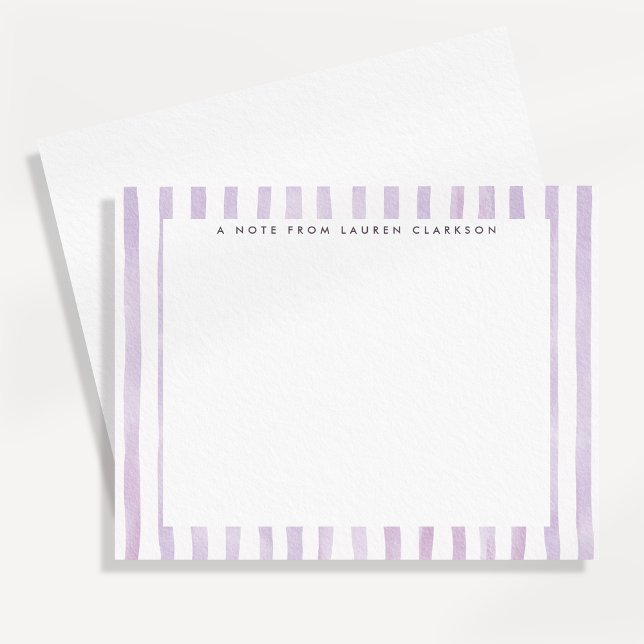 Light Purple Watercolor Striped Note Card (Creator Uploaded)