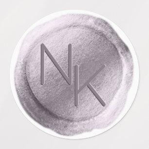 Light Purple Wax Seal Initials Wedding Monogram