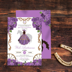 Light Purple Western Charro Quince Invitation
