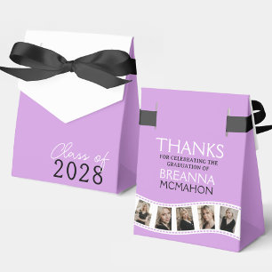 Light Purple & White Photo Filmstrip Graduation Favour Box