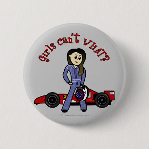 Light Race Car Driver Girl 6 Cm Round Badge