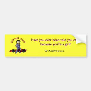 Light Race Car Driver Girl Bumper Sticker
