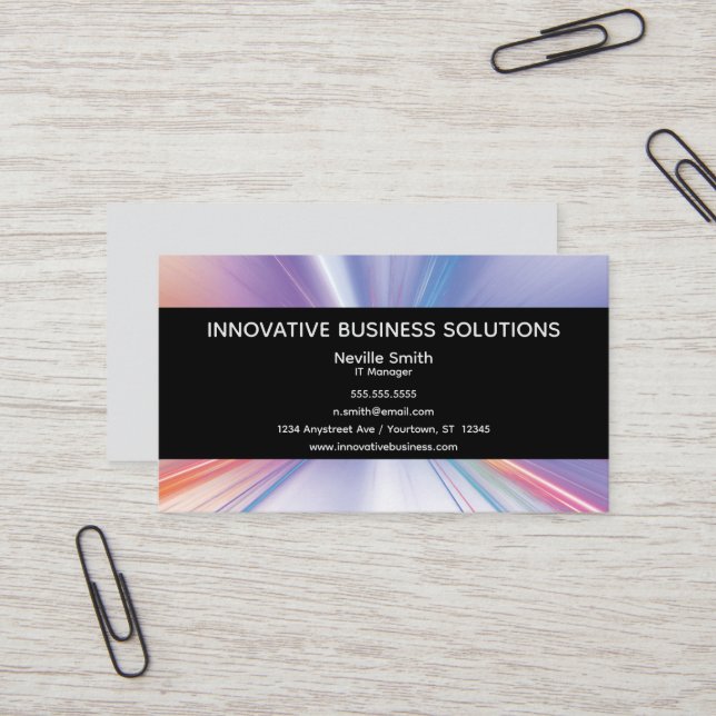 Light Radiation Technology IT Communication Business Card (Front/Back In Situ)