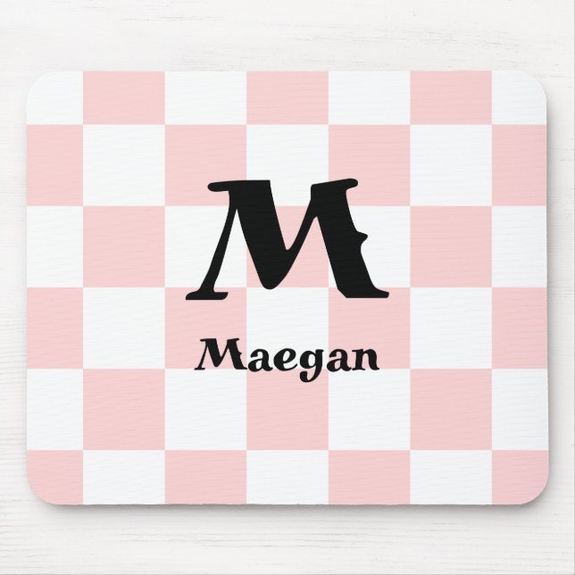 Light Red Chequered Pattern Background Mousepad (Front)