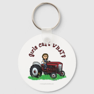 Light Red Farmer Girl Key Ring