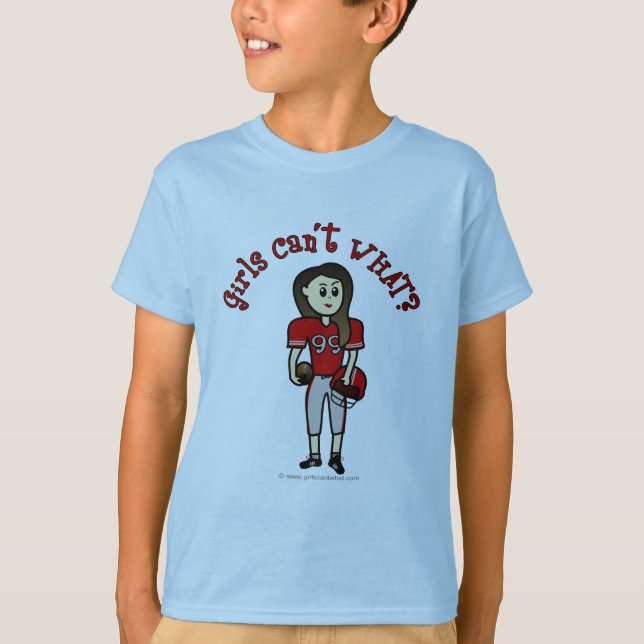 Light Red Girls Football T-Shirt (Front)