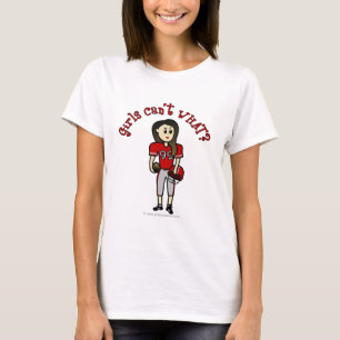 Light Red Girls Football T-Shirt