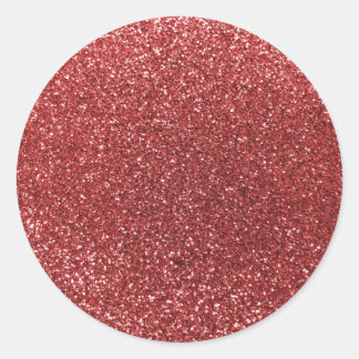 Light red glitter classic round sticker