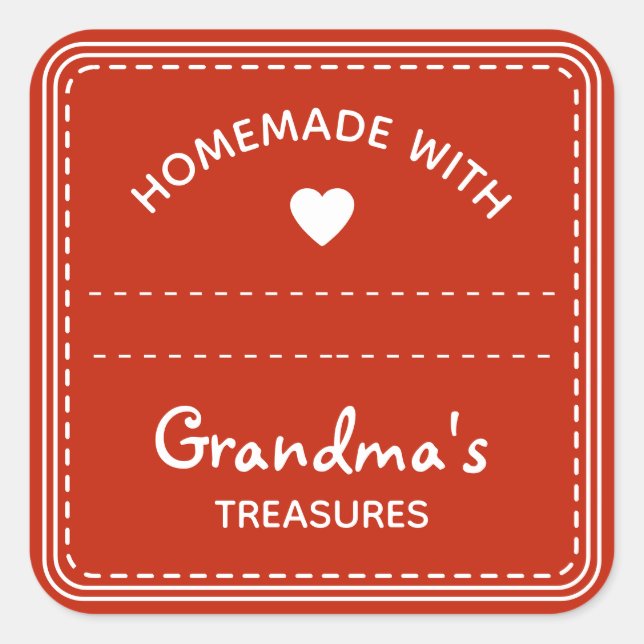 Light Red Jar Lid Labels Blank Textbox Love Heart (Front)