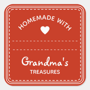 Light Red Jar Lid Labels Blank Textbox Love Heart