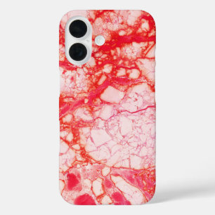 Light Red Marble iPhone 16 Case
