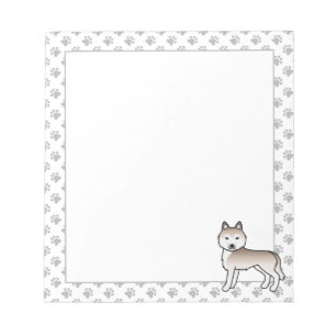 Light Red Siberian Husky Cute Cartoon Dog Notepad
