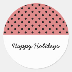 Light Red Sweet Polka Dot Holiday Stickers