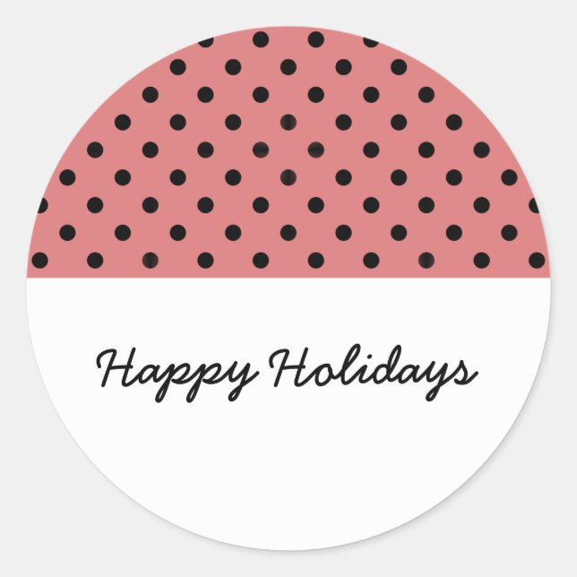Light Red Sweet Polka Dot Holiday Stickers (Front)