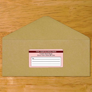 Light Red With Highlighted Business Name Shipping