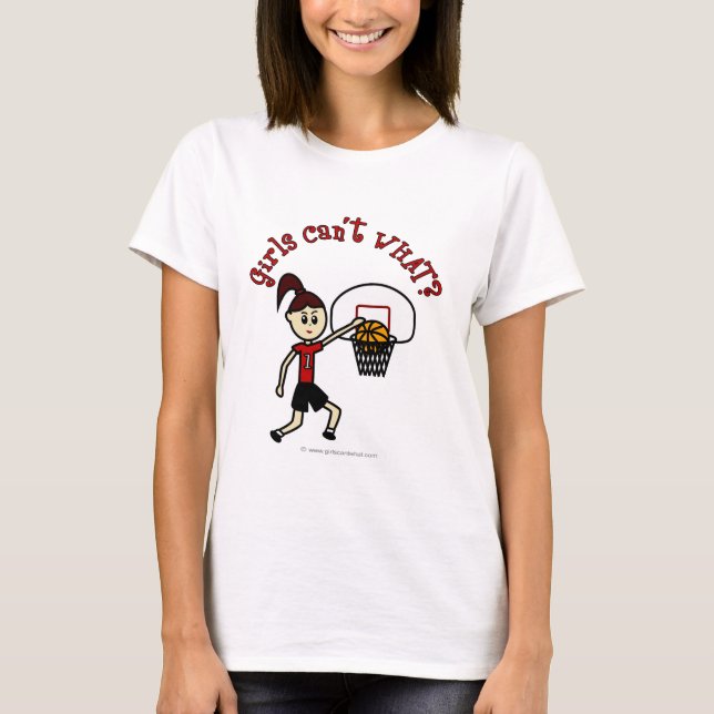 Light Red Womens Basketball T-Shirt (Front)