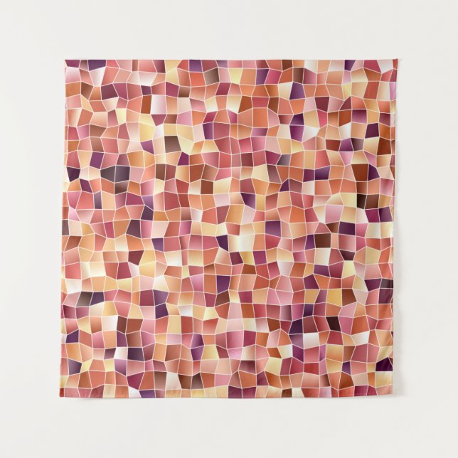 Light Red, Yellow vintage background with rectangl Tapestry (Front)