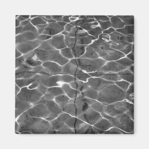 Light Reflections On Water: Black & White Magnet