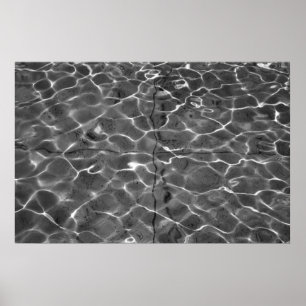 Light Reflections On Water: Black & White Poster
