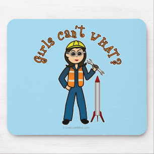 Light Rocket Scientist Girl Mouse Pad