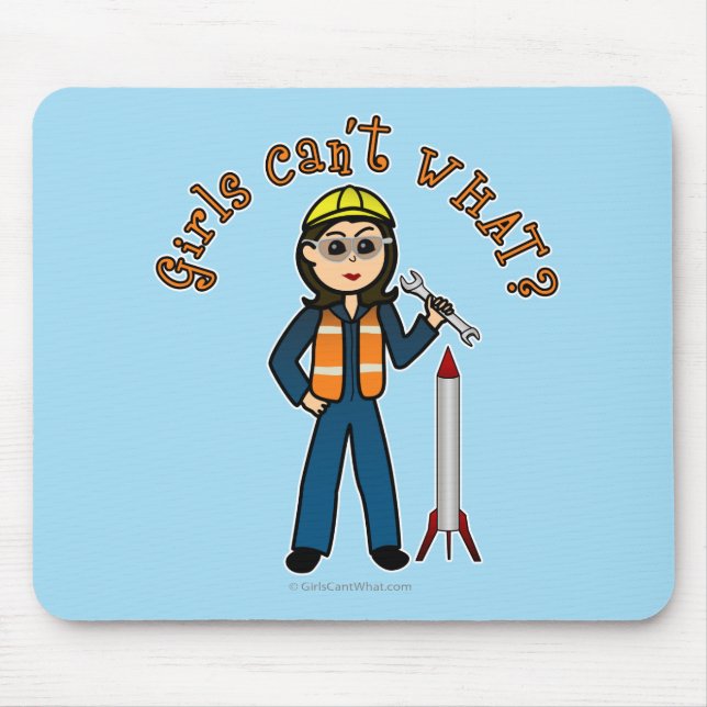 Light Rocket Scientist Girl Mouse Pad (Front)