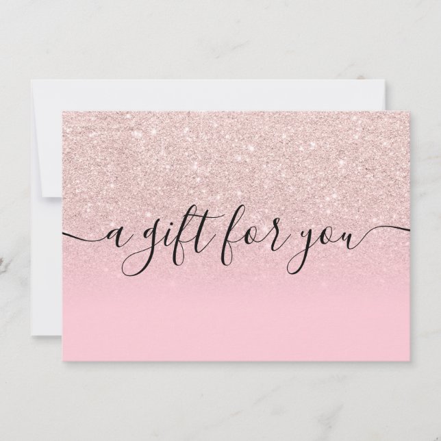 light rose gold glitter pink gift certificate (Front)