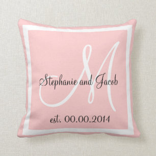 Light Rose Pink Wedding keepsake pillow