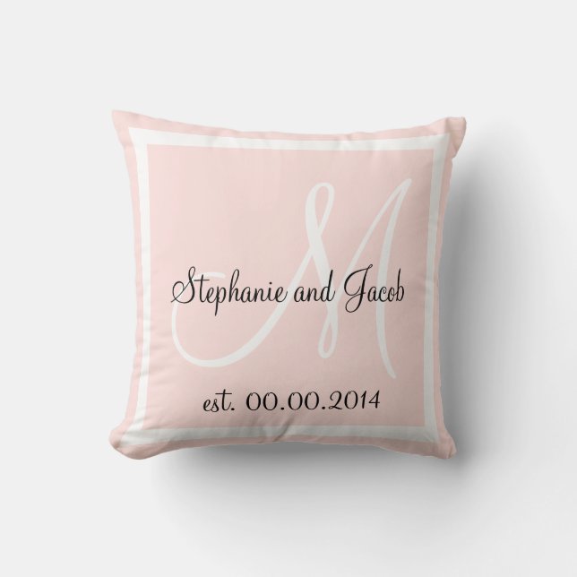 Light Rose Pink Wedding keepsake pillow (Front)