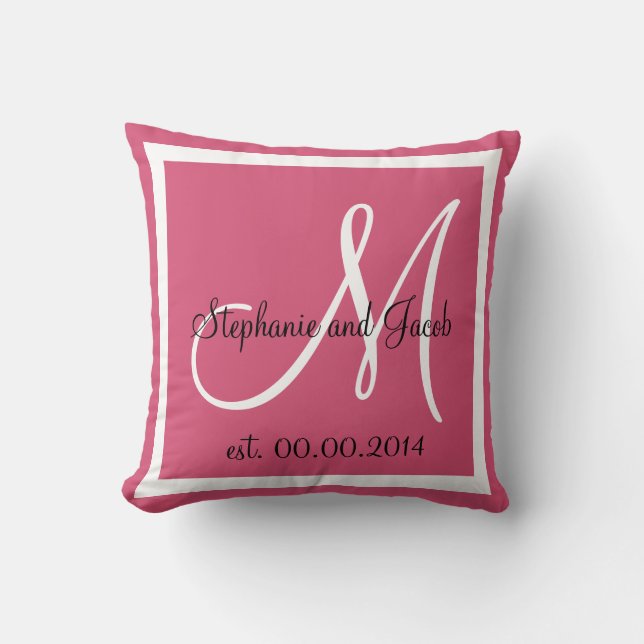 Light Rose Pink Wedding keepsake pillow (Front)