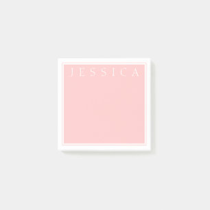 Light Rose Pink   Your Name in White Post-it Notes