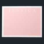 Light Rose Pink | Your Name Notepad<br><div class="desc">Light rose pink with your name.</div>