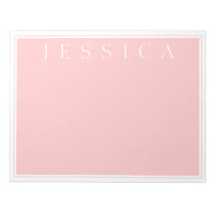 Light Rose Pink   Your Name Notepad