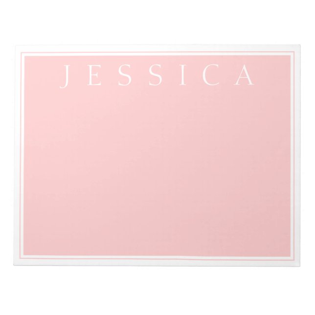 Light Rose Pink | Your Name Notepad (Front)