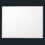 Light Rose Pink | Your Name Notepad<br><div class="desc">Light rose pink with your name.</div>