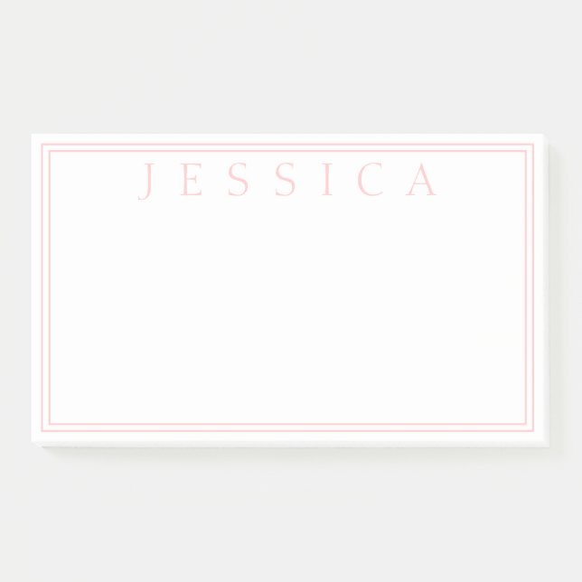 Light Rose Pink | Your Name Post-it Notes (Front)