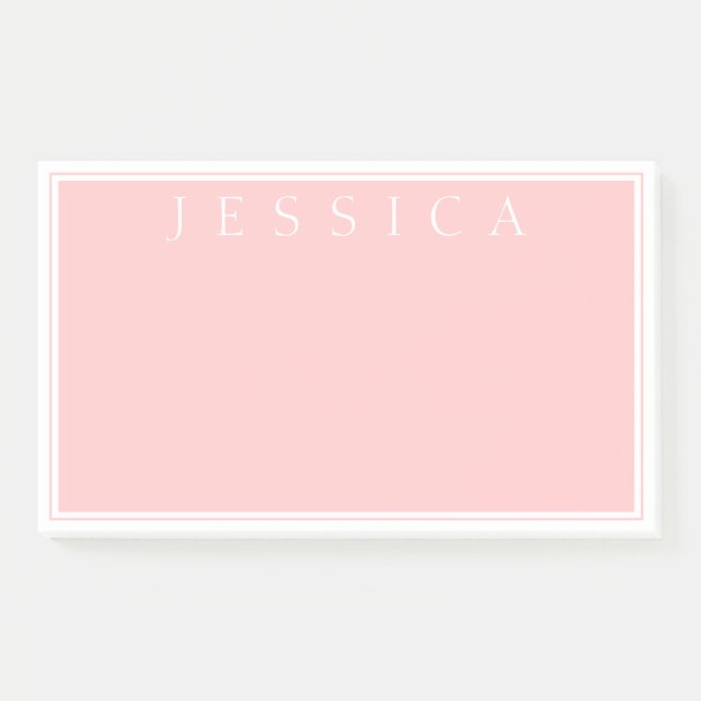 Light Rose Pink | Your Name Post-it Notes (Front)