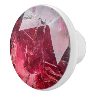 Light Ruby Gem Pattern Ceramic Knob