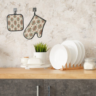 Light Rustic Traditional Oven Mitt & Pot Holder Set
