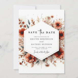 Light Sage Classic Terracotta Wedding Save The Date