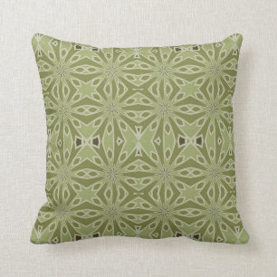 Light Sage Geometric Mid-Century Modern Cushion