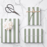 Light Sage Green and White Stripe Wrapping Paper Sheet<br><div class="desc">Simple elegant soft sage green and white wrapping paper - perfect for weddings,  bridal showers and birthdays.</div>