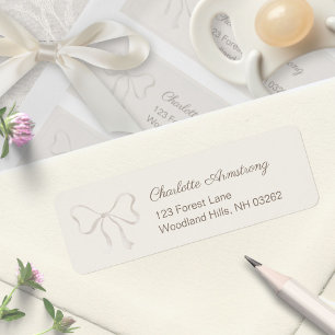 Light Sage Green Baby Shower Bow Return Address Label