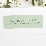 Light sage green elegant minimalist return address return address label<br><div class="desc">Elegant return address labels with template fields for your name and address on a light sage green background.</div>