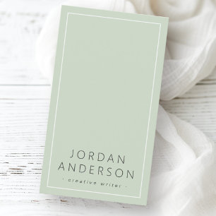 Light sage green logo social media business cards