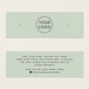 Light sage green logo stud earring display card