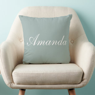 Light Sage Green Name Cushion