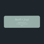 Light Sage Green Return Address Label<br><div class="desc">This light sage green return address label is perfect for your classic modern minimalist neutral light sage green wedding. The design features basic minimal contemporary font and delicate chic formal script calligraphy. It is sure to complete your pastel fairytale fall, summer, spring, or fall wedding. Keep it as is, or...</div>